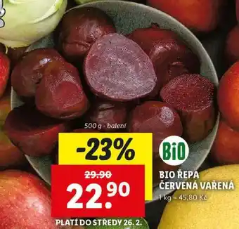 Lidl BIO ŘEPA ČERVENÁ VAŘENÁ, 500 g nabídka