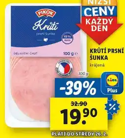 Lidl KRŮTÍ PRSNÍ ŠUNKA, 100 g nabídka