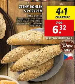 Lidl ŽITNÝ ROHLÍK S POSYPEM, 62 g nabídka