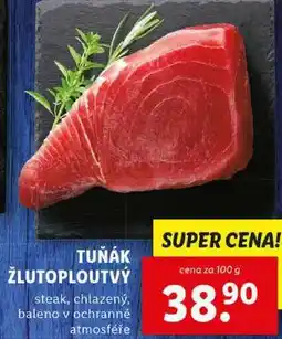 Lidl TUŇÁK ŽLUTOPLOUTVÝ, cena za 100 g nabídka