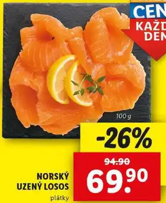 Lidl NORSKÝ UZENÝ LOSOS, 100 g nabídka