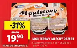 Lidl MONTERAVY MLÉČNÝ DEZERT, 6x 60 g nabídka