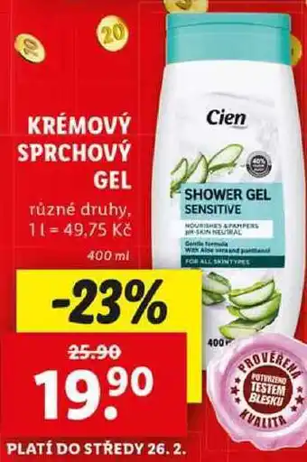 Lidl KRÉMOVÝ SPRCHOVÝ GEL, 400 ml nabídka