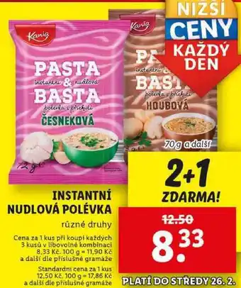 Lidl INSTANTNÍ NUDLOVÁ POLÉVKA, 70 g a další nabídka