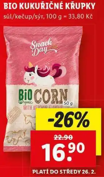 Lidl BIO KUKUŘIČNÉ KŘUPKY, 50 g nabídka