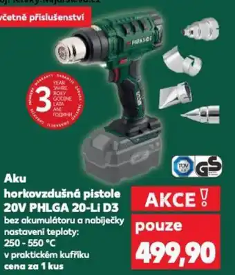 Kaufland Aku horkovzdušná pistole 20V PHLGA 20-Li D3 nabídka