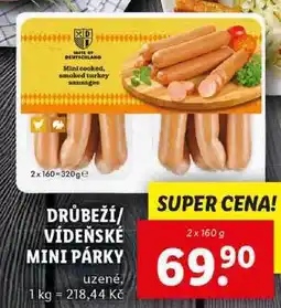 Lidl DRŮBEŽÍ/VÍDEŇSKÉ MINI PÁRKY, 2x 160 g nabídka