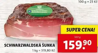 Lidl SCHWARZWALDSKÁ ŠUNKA, 500 g nabídka