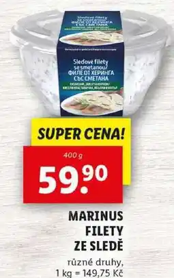 Lidl MARINUS FILETY ZE SLEDĚ, 400 g nabídka