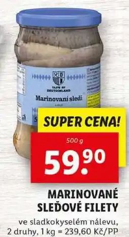 Lidl MARINOVANÉ SLEĎOVÉ FILETY, 500 g nabídka