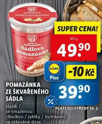 Lidl POMAZÁNKA ZE ŠKVAŘENÉHO SÁDLA, 100 g nabídka