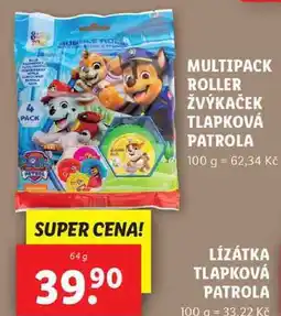 Lidl MULTIPACK ROLLER ŽVÝKAČEK TLAPKOVÁ PATROLA, 64 g nabídka