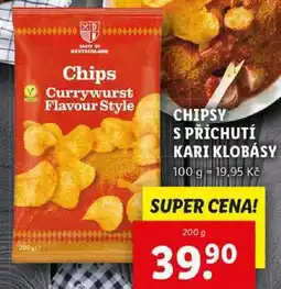 Lidl CHIPSY S PŘÍCHUTÍ KARI KLOBÁSY, 200 g nabídka