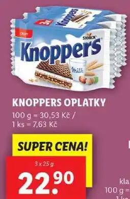 Lidl KNOPPERS OPLATKY, 3x 25 g nabídka