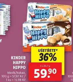 Lidl KINDER HAPPY HIPPO, 5x 20,7 g nabídka