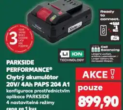 Kaufland PARKSIDE PERFORMANCE Chytrý akumulátor 20V/4Ah PAPS 204 A1 nabídka