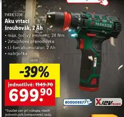 Lidl Aku vrtací šroubovák, 2 Ah nabídka