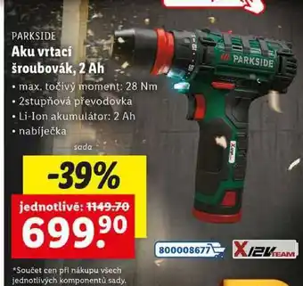 Lidl Aku vrtací šroubovák, 2 Ah nabídka