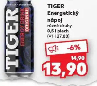 Kaufland TIGER Energetický nápoj nabídka