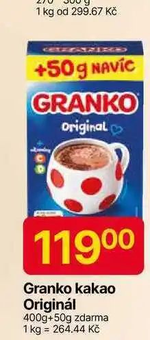 Hruška Granko kakao Originál 400g+50g zdarma nabídka