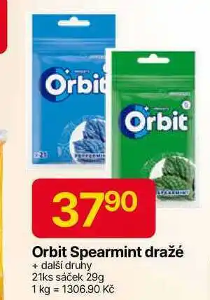 Hruška Wrigley's Orbit žvýkačky bez cukru 21 ks sáček, vybrané druhy 29g nabídka