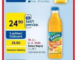 Tesco Relax nápoj nabídka