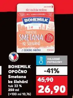 Kaufland Bohemilk smetana ke šlehání nabídka