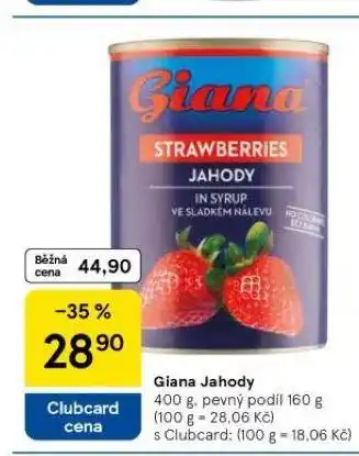 Tesco Giana jahody nabídka