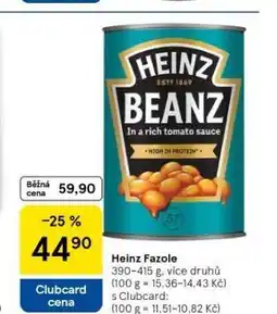 Tesco Heinz fazole nabídka