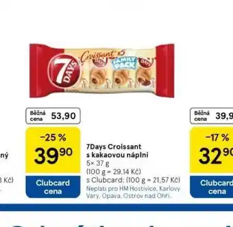 Tesco 7days croissant s kakaovou náplní nabídka