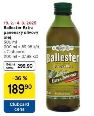 Tesco Ballester extra panenský olivový olej nabídka