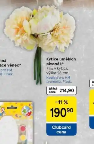 Tesco Kytice umělých pivoněk nabídka