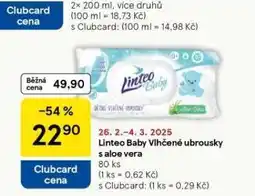 Tesco Linteo baby dětské vlhčené ubrousky nabídka