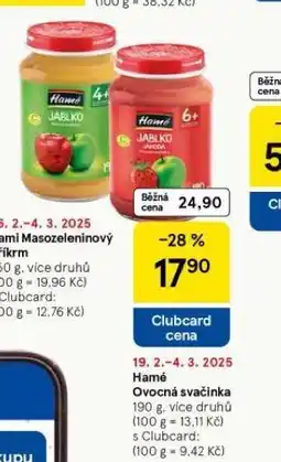 Tesco Hamé ovocná svačinka nabídka