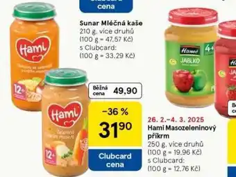 Tesco Hami masozeleninový příkrm nabídka