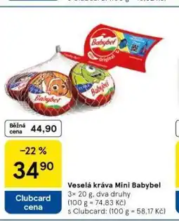 Tesco Veselá kráva mini babybel nabídka