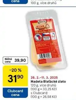 Tesco Madeta blaťácké zlato nabídka