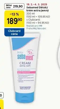 Tesco Sebamed dětský krém extra jemný nabídka