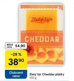 Tesco Zlatý sýr cheddar plátky nabídka