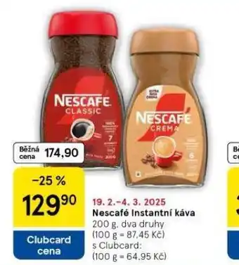 Tesco Nescafé instantní káva nabídka