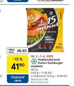 Tesco Kuřecí hamburger smažený nabídka