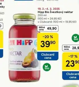 Tesco Hipp bio švestkový nektar nabídka