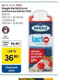 Tesco Meggle beezlatózová smetana ke šlehání 30% nabídka