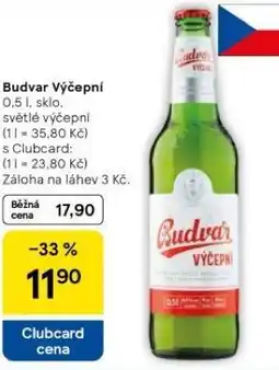 Tesco Pivo budvar výčepní nabídka