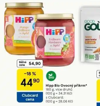 Tesco Hipp bio ovocný příkrm nabídka