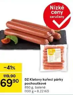 Tesco Kuřecí párky pochoutkové nabídka