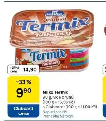 Tesco Milko termix nabídka