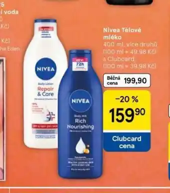 Tesco Nivea tělové mléko nabídka