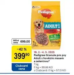 Tesco Pedigree granule pro psy nabídka