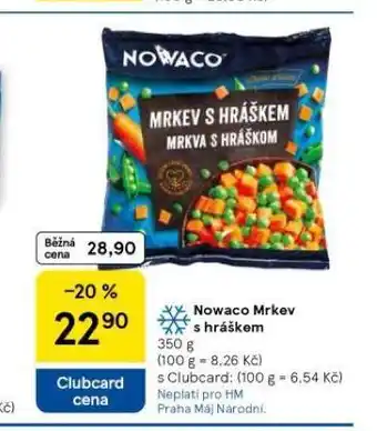 Tesco Nowaco mrkev s hráškem nabídka